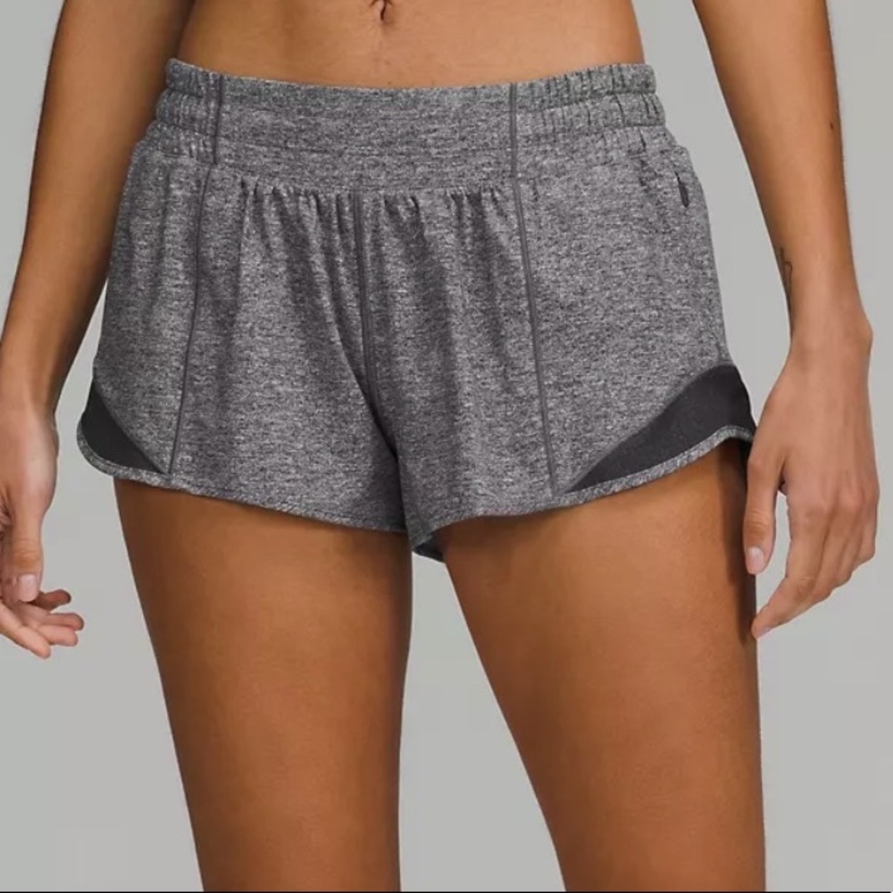 Lululemon Grey Hotty Hot Low Rise Lined Shorts